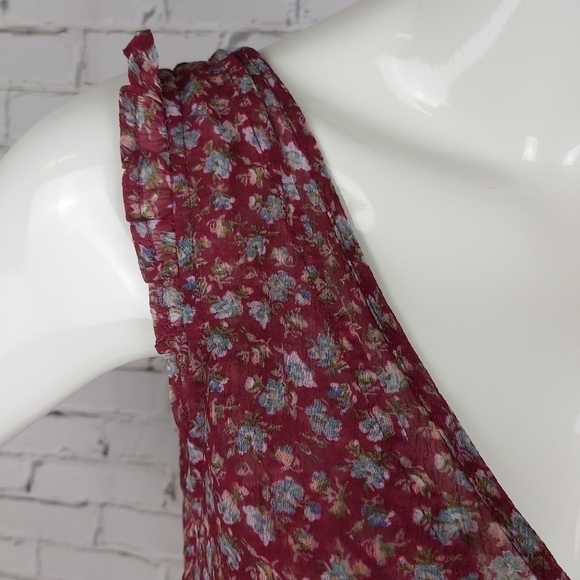 AMERICAN eagle boho floral red tank top - Picture 8 of 11